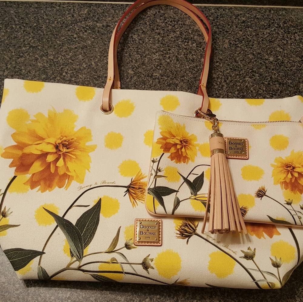 Dooney & Bourke Addison Yellow Flowers Tote